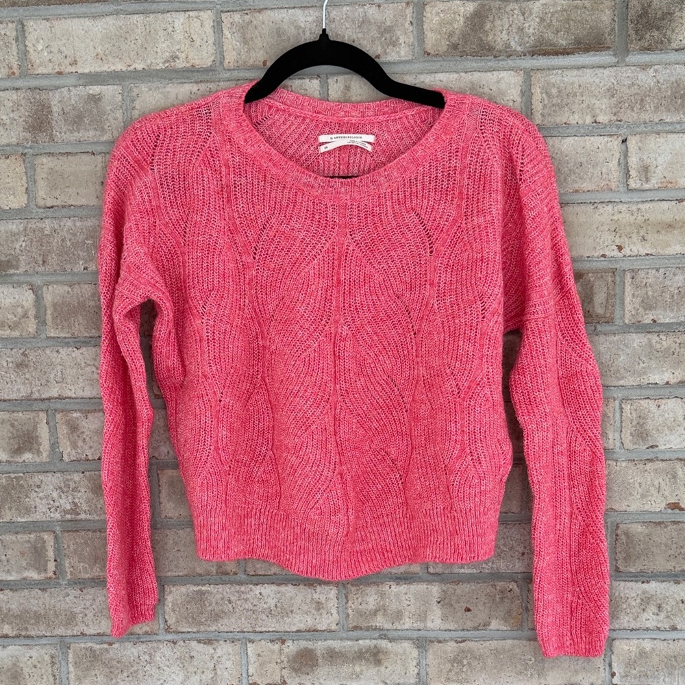 Anthropologie Pink Crew Neck Sweater